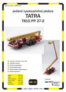 Papierový model - Požiarnická vysokozdvižná plošina - Tatra 815 PP27-2