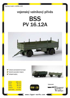 Papierový model - Vojenský valníkový príves - BSS PV 16.12A