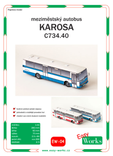 Papierový model - Mezdzimestský autobus - Karosa C734.40