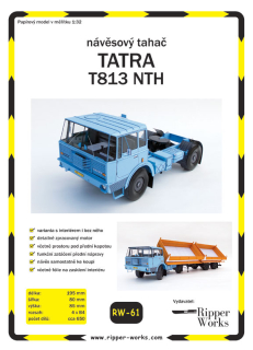 Papierový model - Ťahač návesov s hydraulickým okruhom Tatra 813 NTH