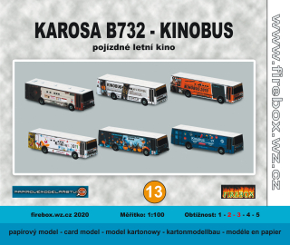 Papierový model - Kinobus Karosa B732